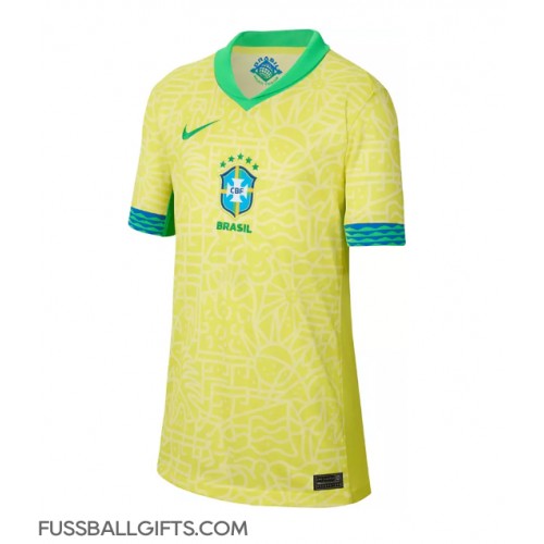 Brasilien Fußballbekleidung Heimtrikot Damen Copa America 2024 Kurzarm